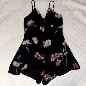 Black Floral Romper NEW